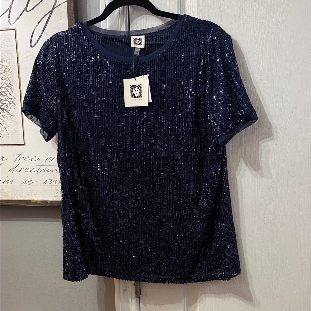Women’s new with tags size large Anne Klein sequin blouse